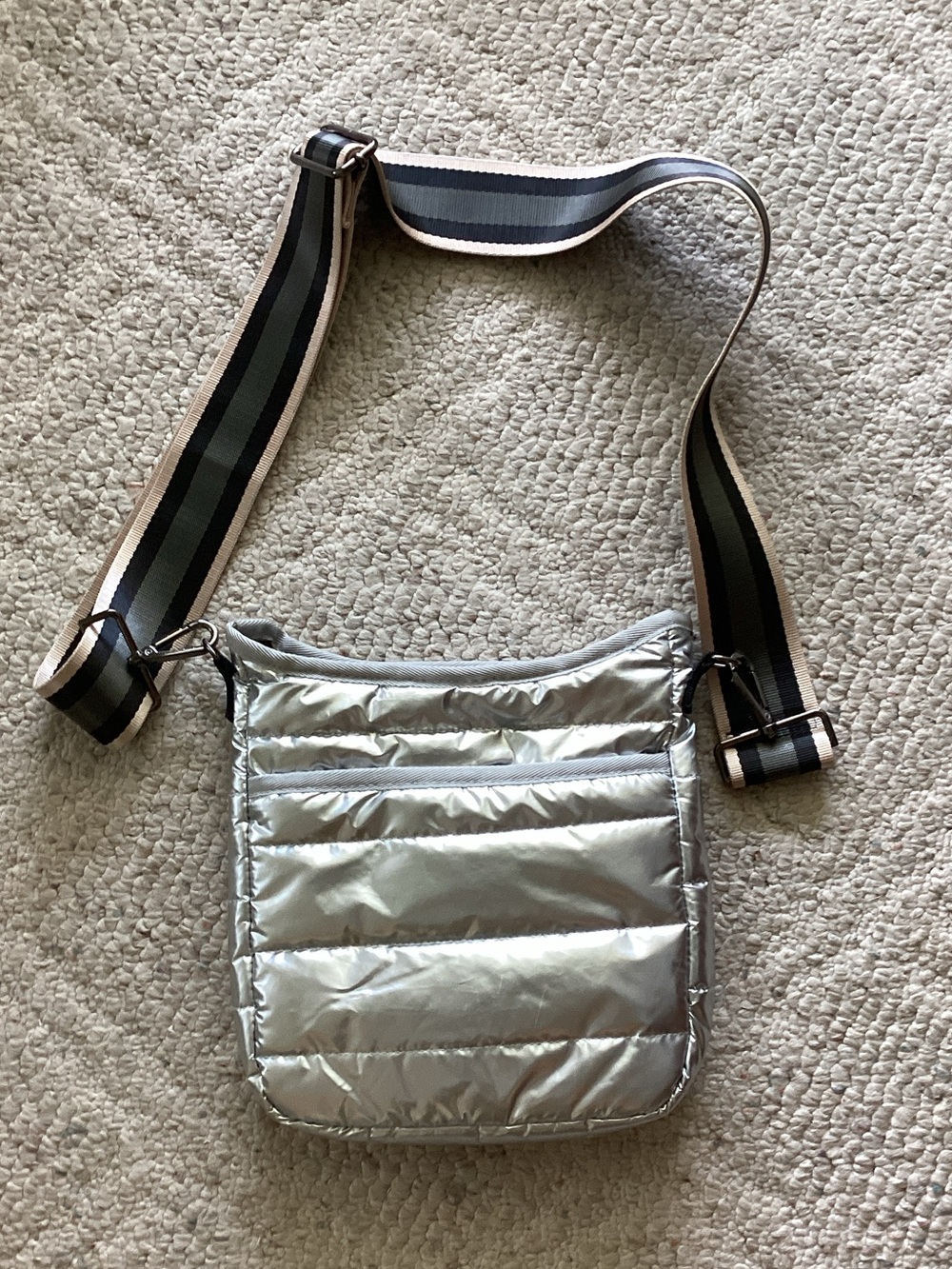 Haute Shore Nikki Puffer crossbody shoulder bag Sporty quilted Futuristic purse